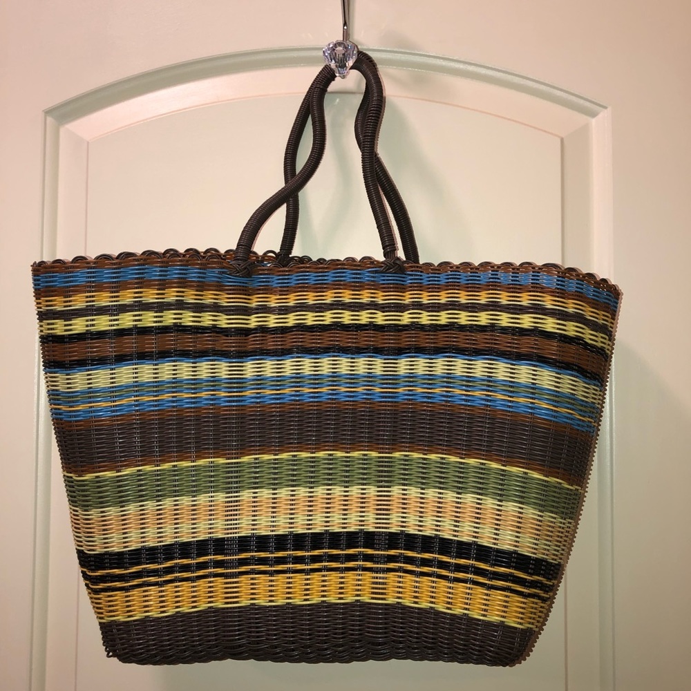 Handmade Picnic Plastic straw Handbag.